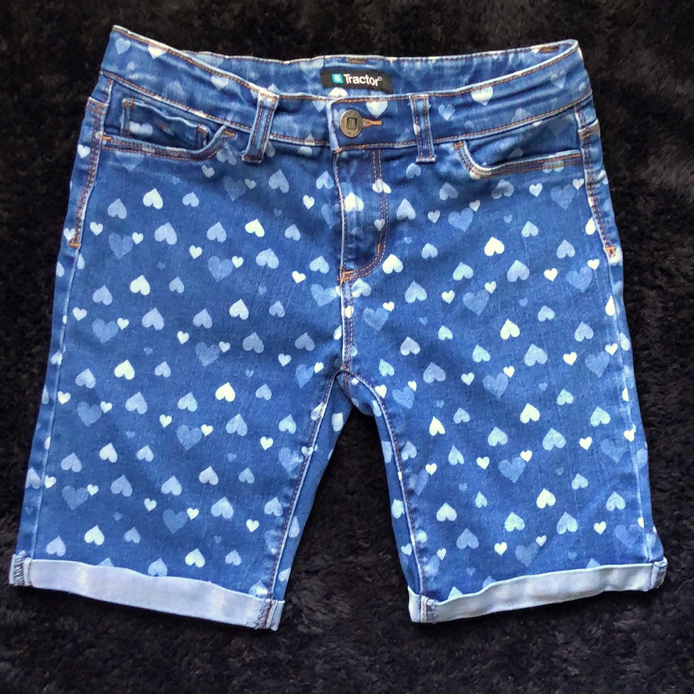 Tractor Girls Jean Heart Shorts‎ Size 12
